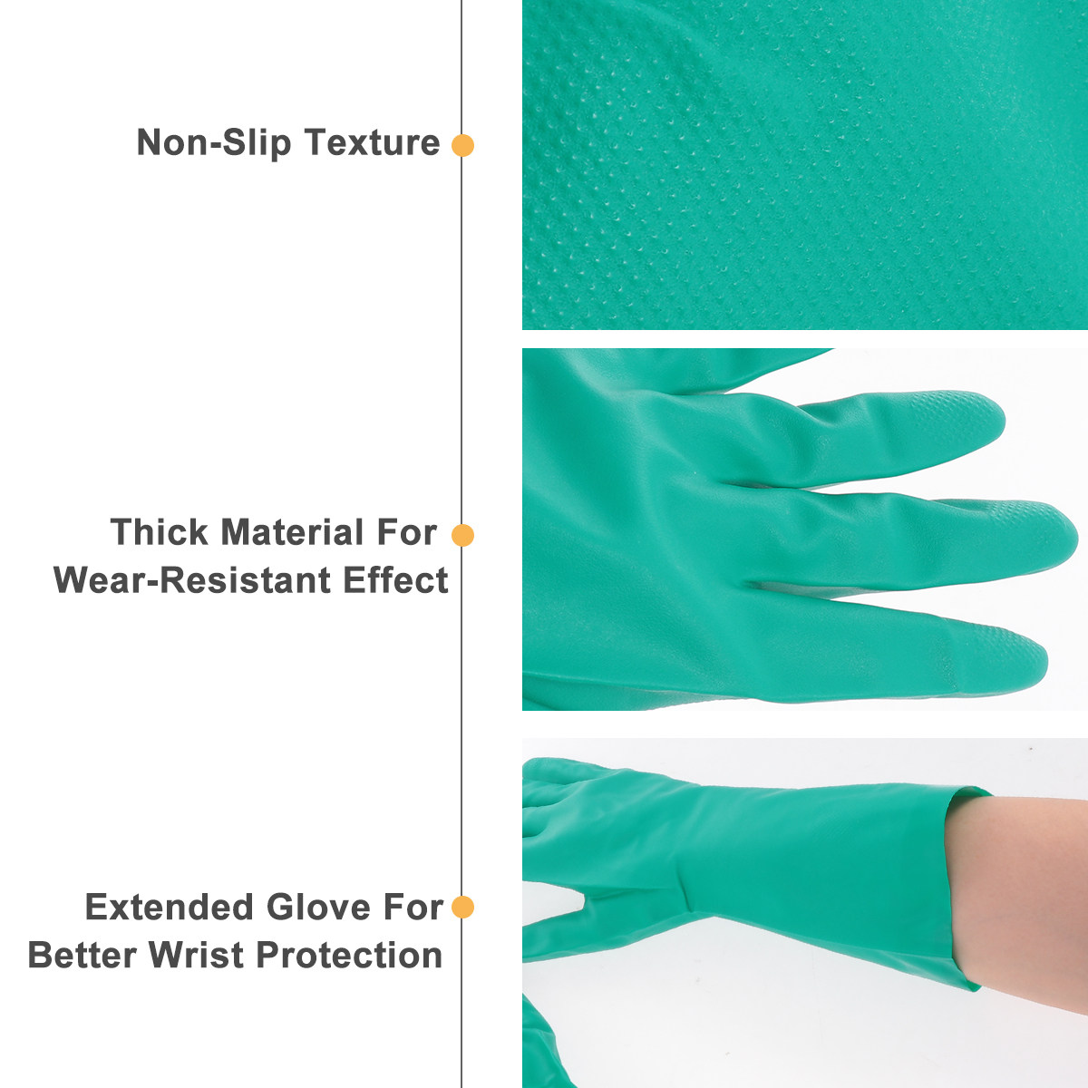 Dish Glove Rubber - 1Pairs Waterproof Dishwashing Gloves Rubber Kitchen
