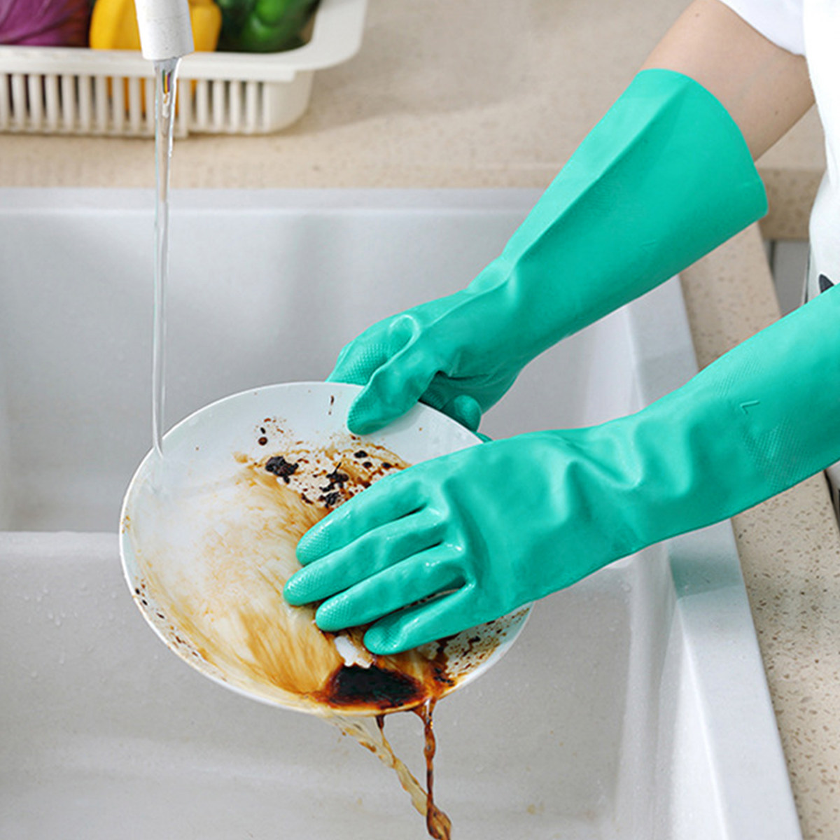 1Pairs Waterproof Dishwashing  - Dish Glove Rubber review and price