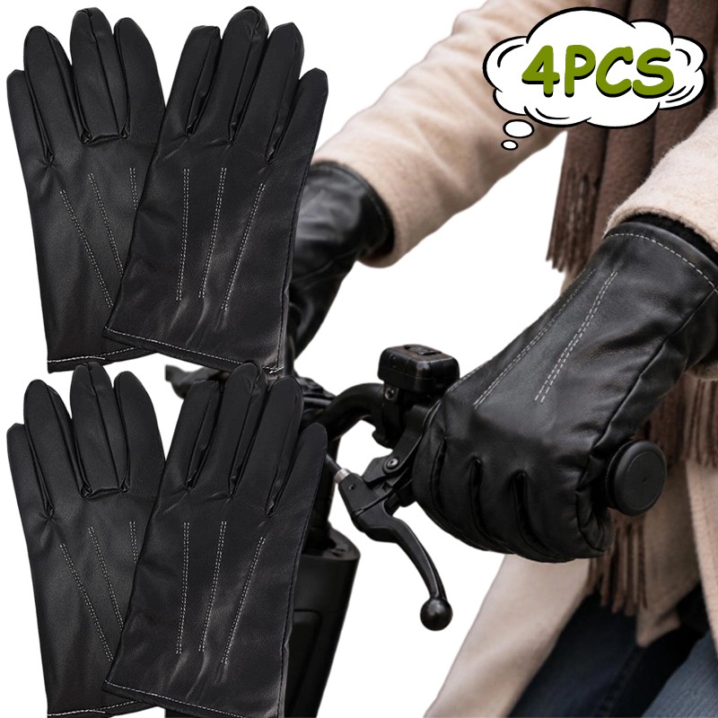 1/2Pairs Winter Faux Leather G - Leather Driving Glove review and price