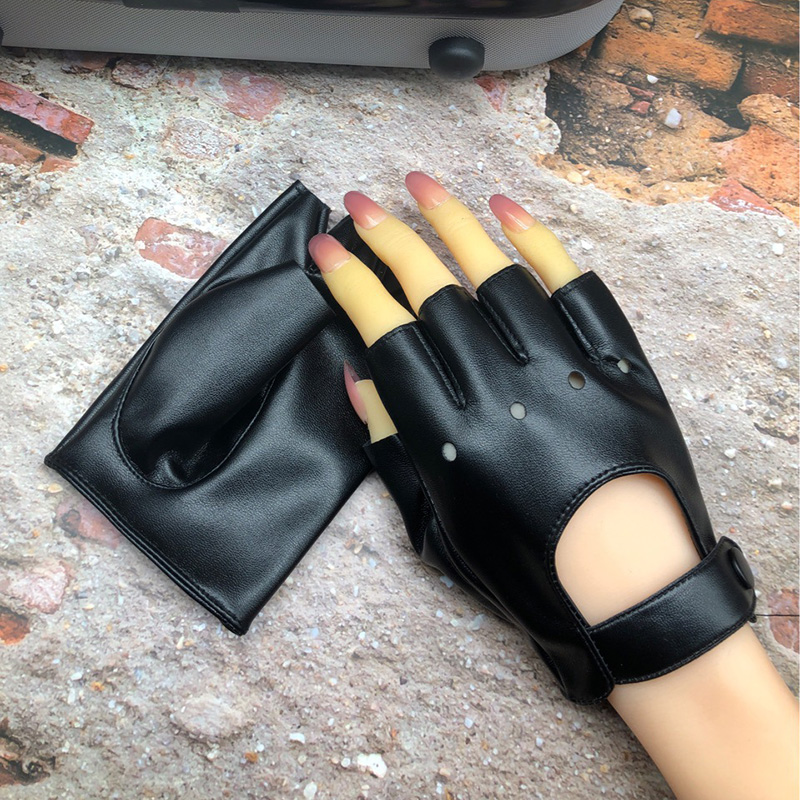 Women Punk Nightclub Hip Hop S - Leather Driving Glove review and price