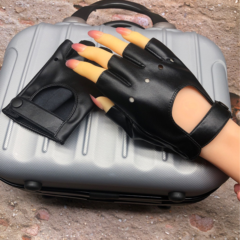 Women Punk Nightclub Hip Hop S - Leather Driving Glove review and price
